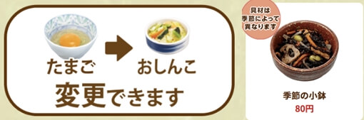 すき家の変更オプション