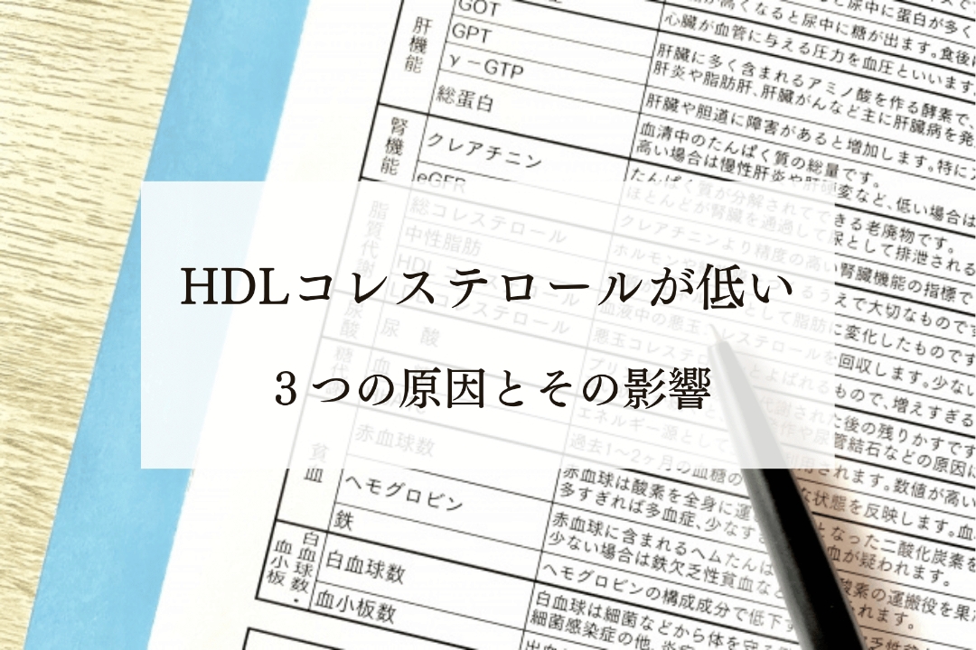 HDLコレステロールが低い３つの原因とその影響